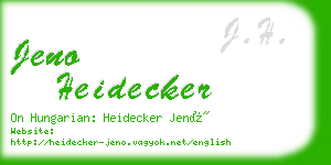 jeno heidecker business card